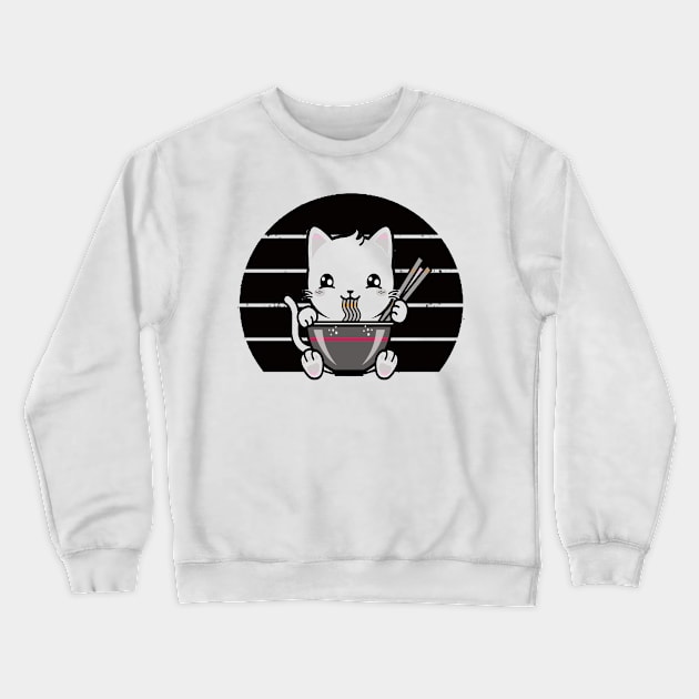 Kawaii Cute Cat Crewneck Sweatshirt by Tshirt0101